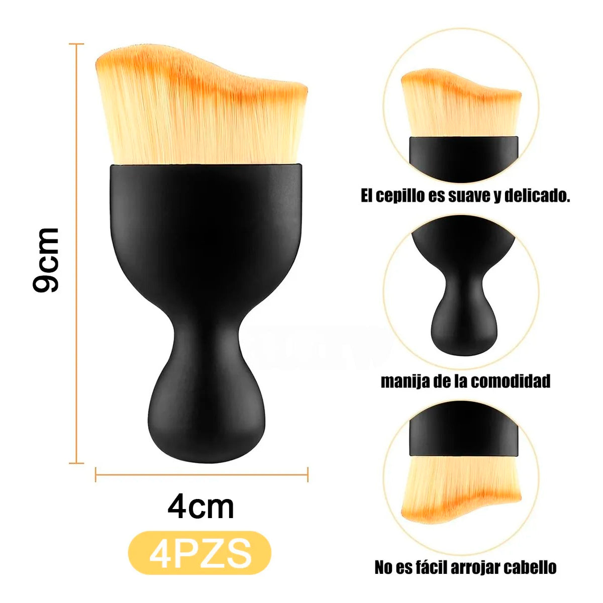 4pzs Brochas Para Detallado Automotriz Interior Microfibra