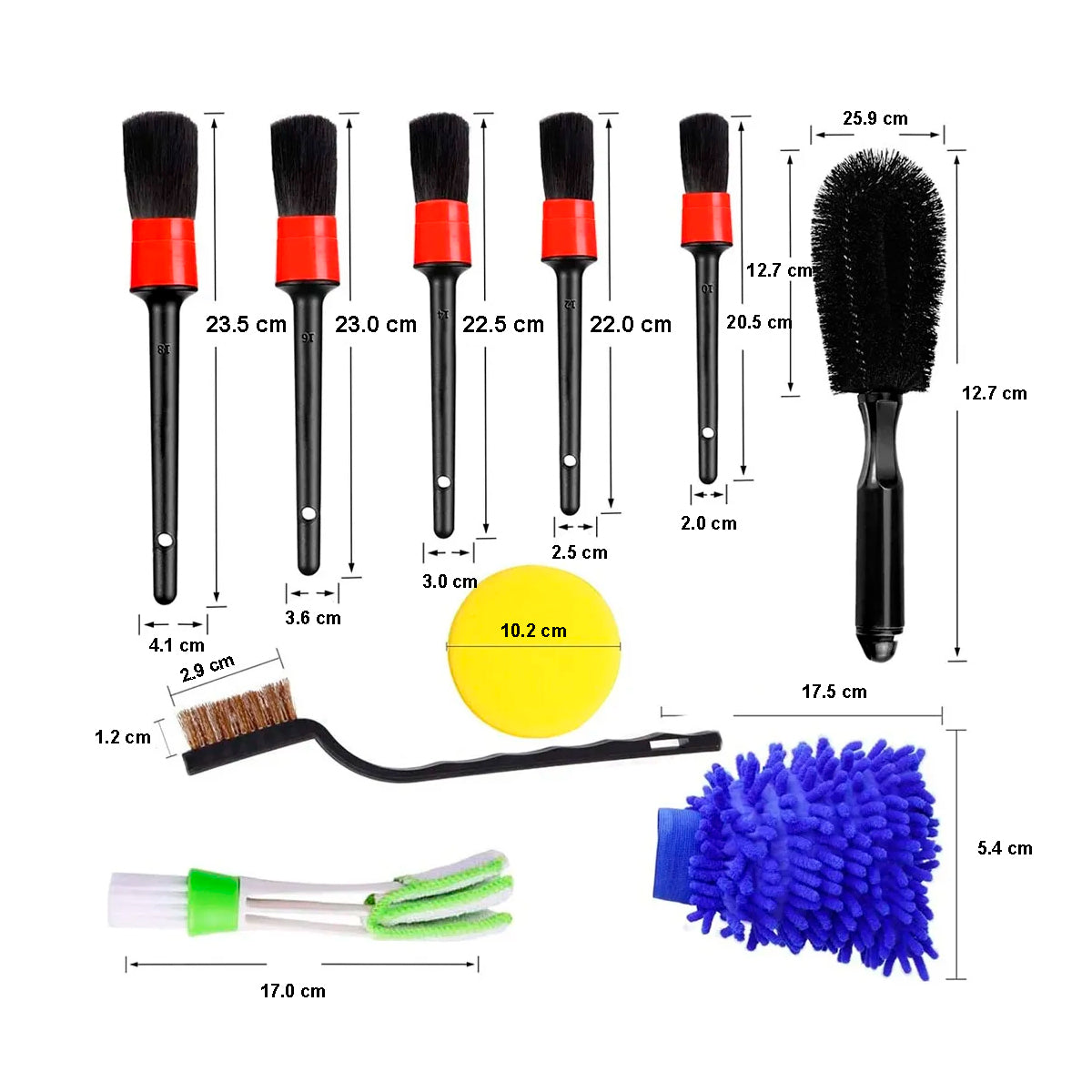 19 Pcs Brochas Para Detallado Automotriz Cepillos Hendiduras