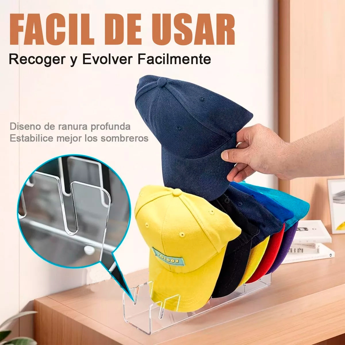 2 Soporte Acrílico Sombrero Para Exhibición Y Organizador