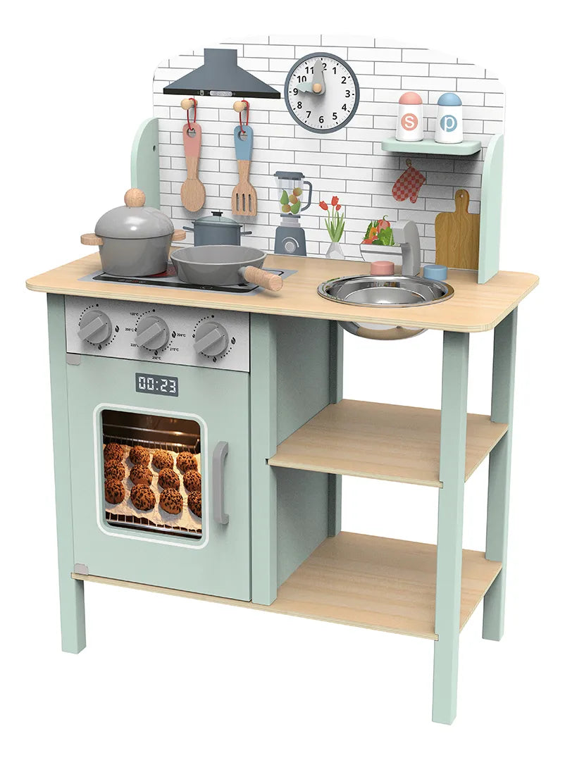 Cocinita de Madera Multicolor – Juego Infantil Completo con Accesorios