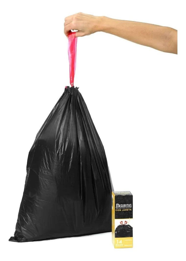 28 Bolsas de Basura Medianas Basuritas 48x60 cm – Pack 2x14
