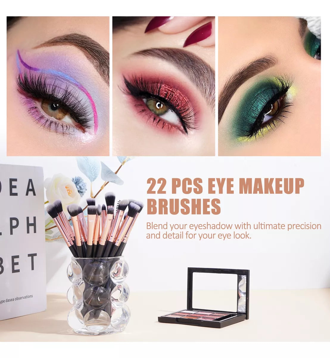 28 Brochas De Maquillaje Profesional y Estuche