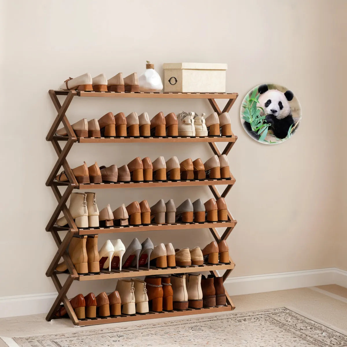 Zapatera de Bambú de 6 Niveles – Organización Natural y Elegante para tu Hogar