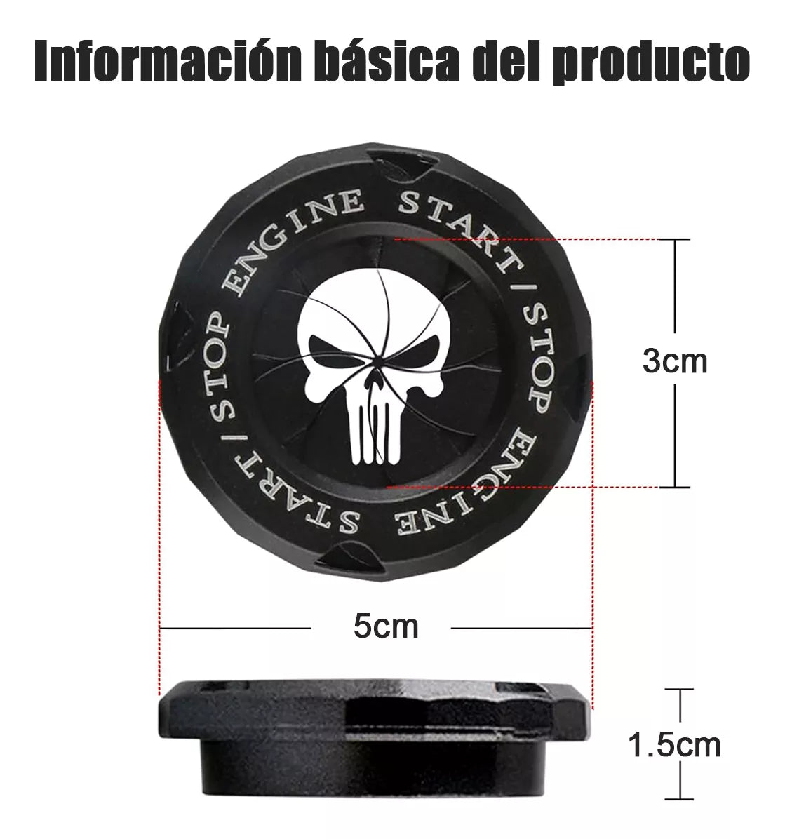 2pz Accesorio Decorativo Stop Negro