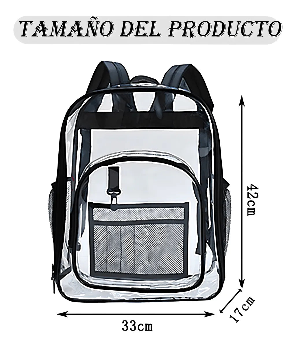 Mochila Transparente Unisex Estilo Coreano – Color Negro