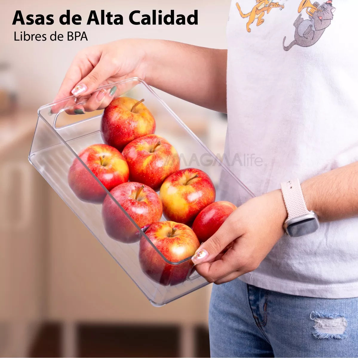 6 Organizadores Transparente de Cocina para Refrigerador