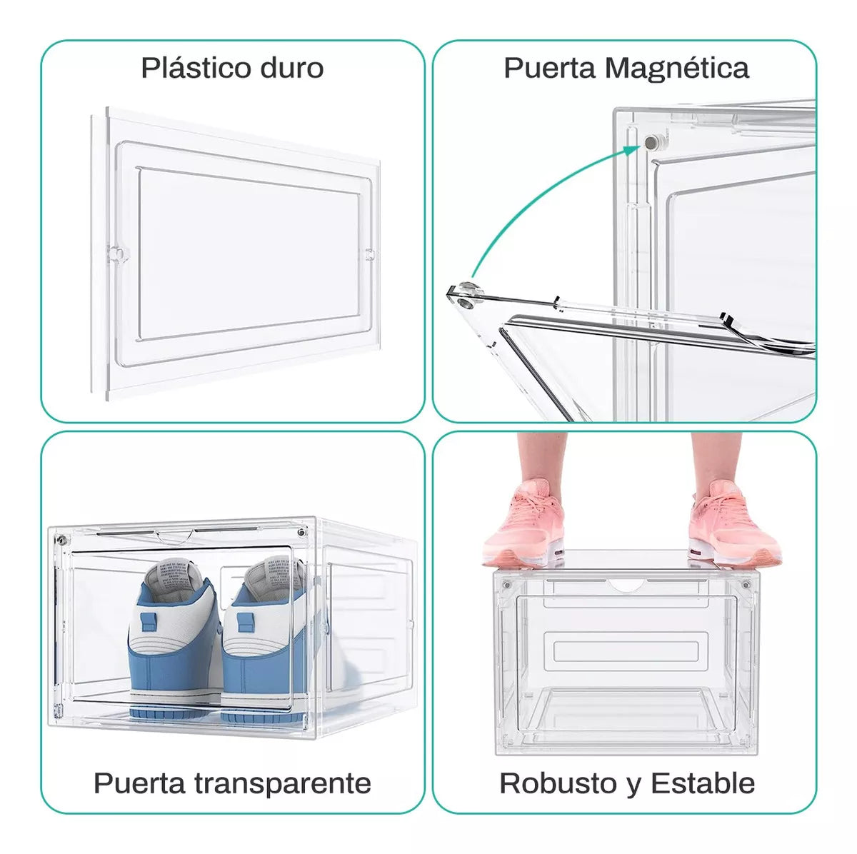 Zapateras Apilables Transparentes de 10 pcs