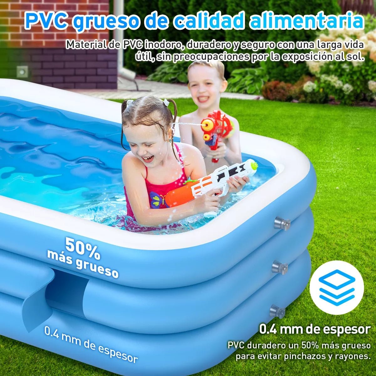 Alberca Inflable Grande 3 Metros – Ideal para Niños y Adultos