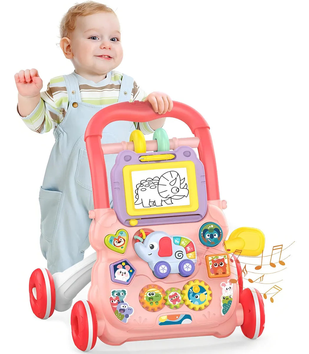 Andadera Musical 3 en 1 Kiddos – Caminadora, Tablero Didáctico y Mesa de Dibujo
