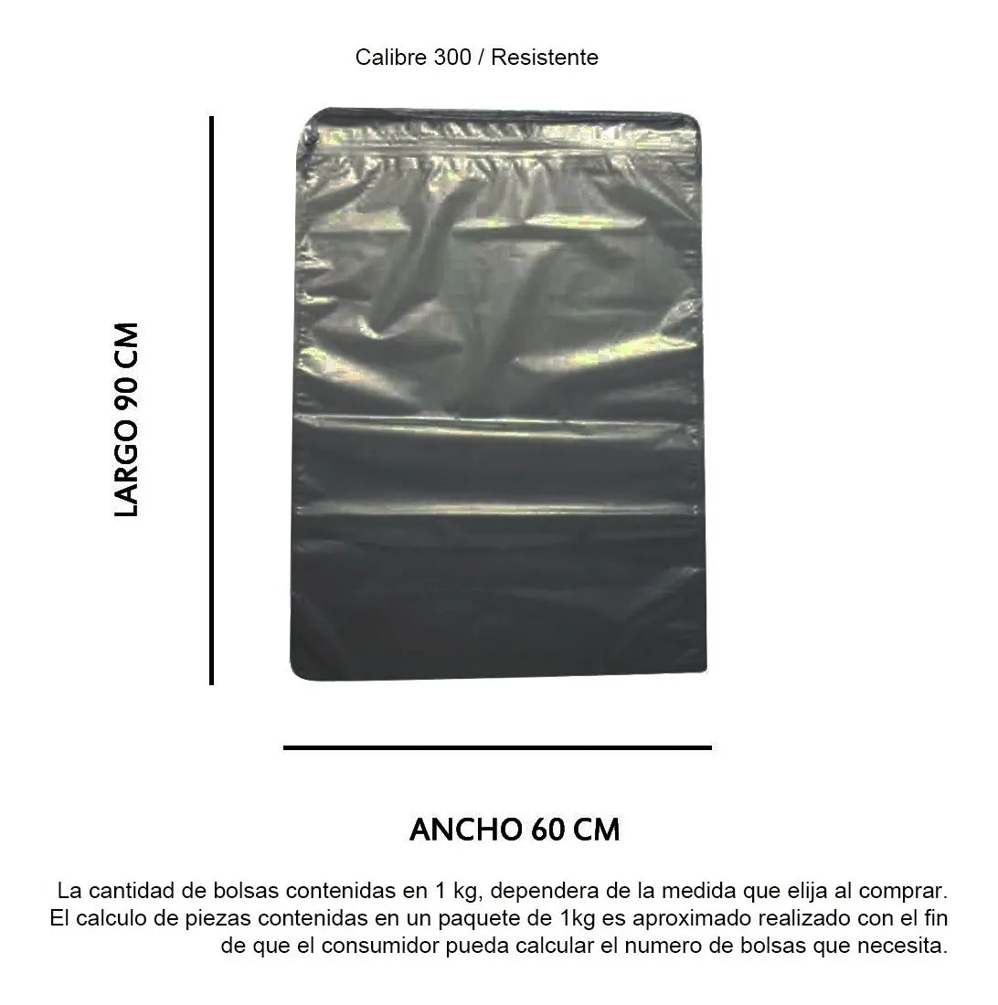 1 Kg De Bolsa Negra Para Basura 60cmx90cm