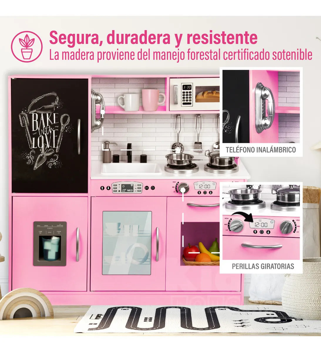 Cocinita de Madera Urban Pink Kitchen