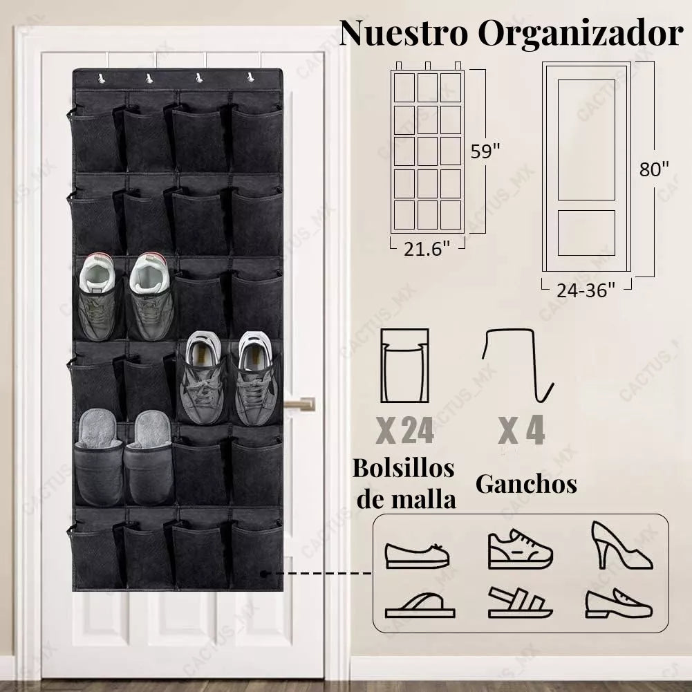 Zapatero para Puerta de 24 Compartimientos