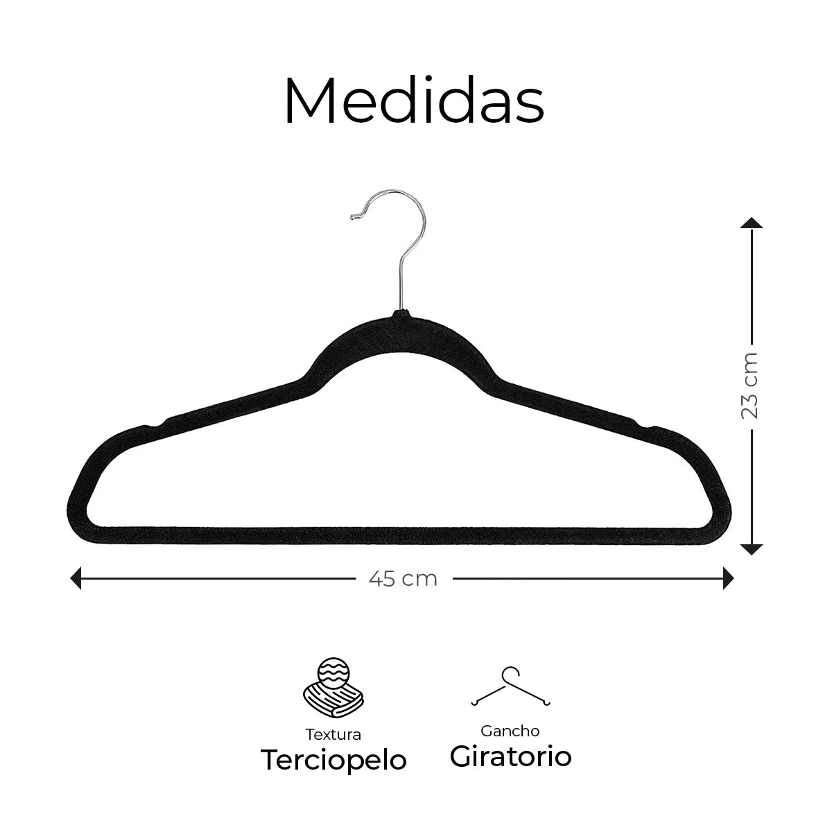 50 Ganchos De Terciopelo Antideslizantes