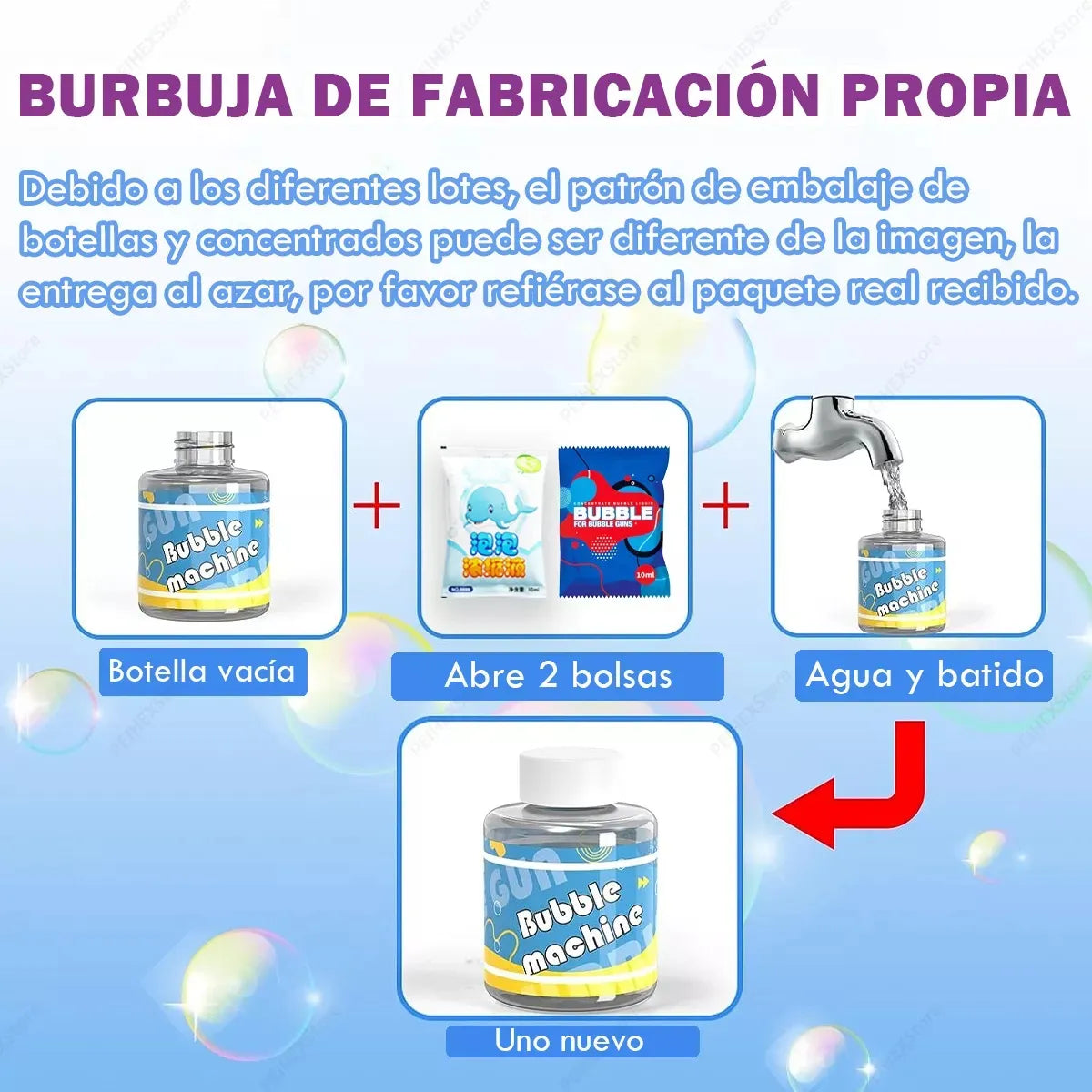 Pistola De Burbujas Electrica 10 Burbujas Liquidas