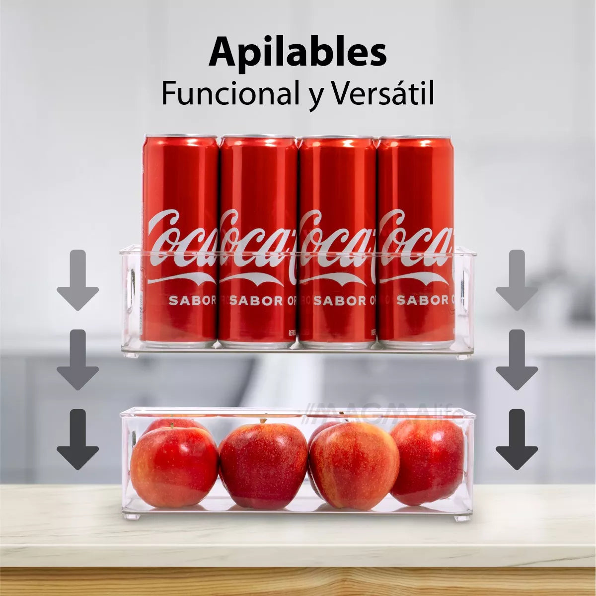 6 Organizadores Transparente de Cocina para Refrigerador