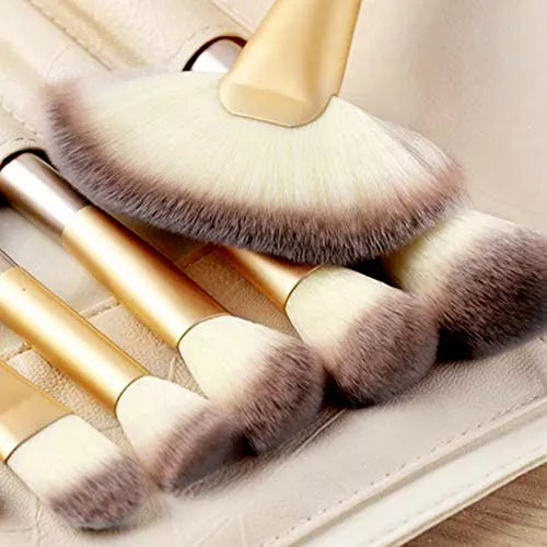 24 Brochas Pincel De Maquillaje y bolsa Blanco