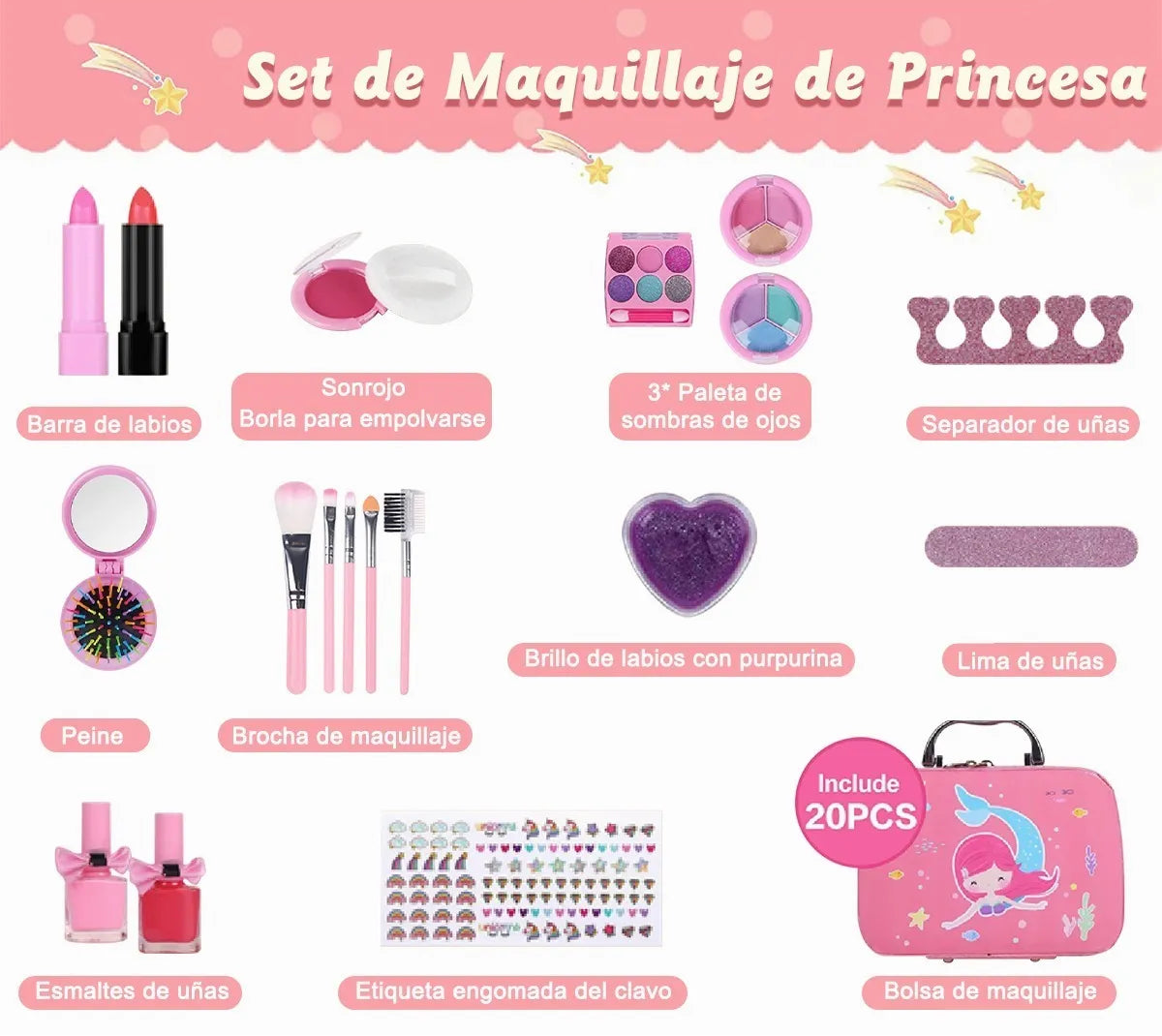 Kit de Juguetes de Maquillaje Infantil – Regalo Ideal para Niñas
