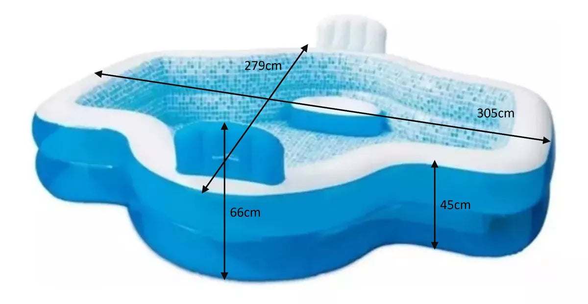 Alberca Inflable Familiar Summer Waves 305 x 279 x 60 cm – Diversión Refrescante para Toda la Familia