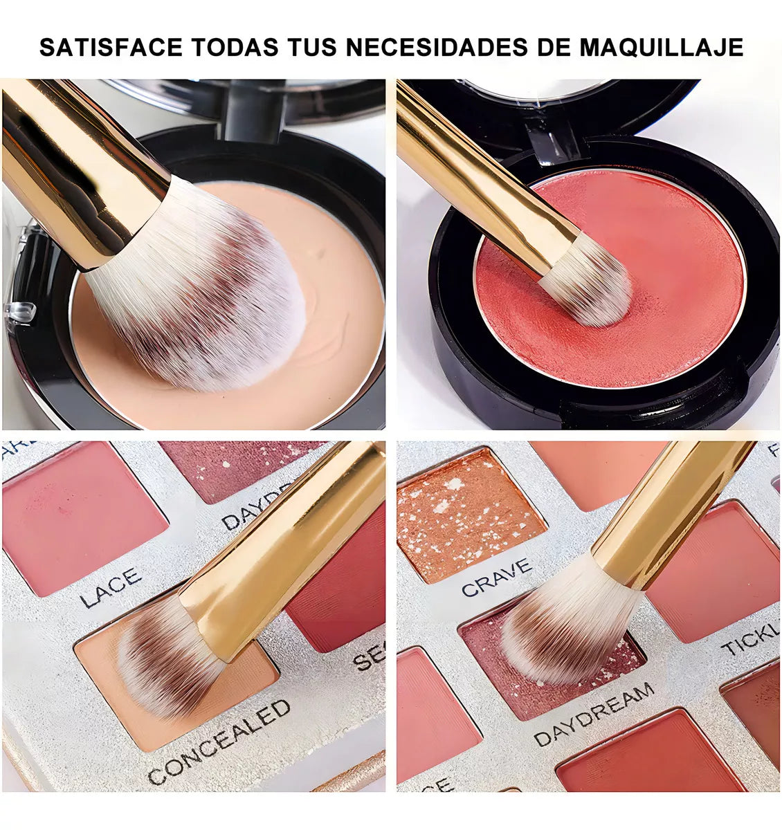 24 Brochas Pincel De Maquillaje y bolsa Blanco