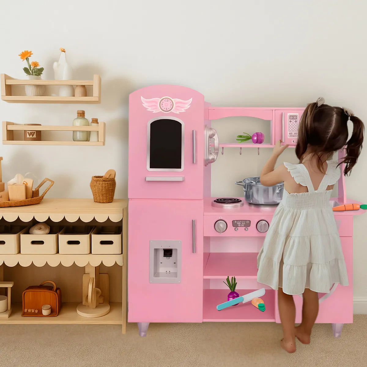 Cocinita de Madera Rosa Deluxe Vintage