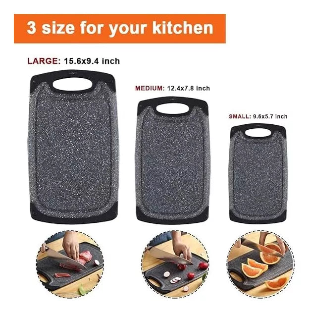 3 Piezas Tablas Para Picar De Cocina Mango Alimentos Asa