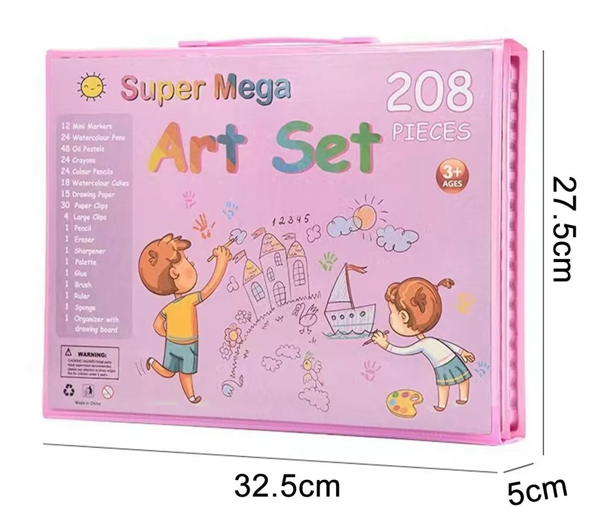 208 Kit Acuarela Lápices Niños Kit De Dibujo Y Pinturas