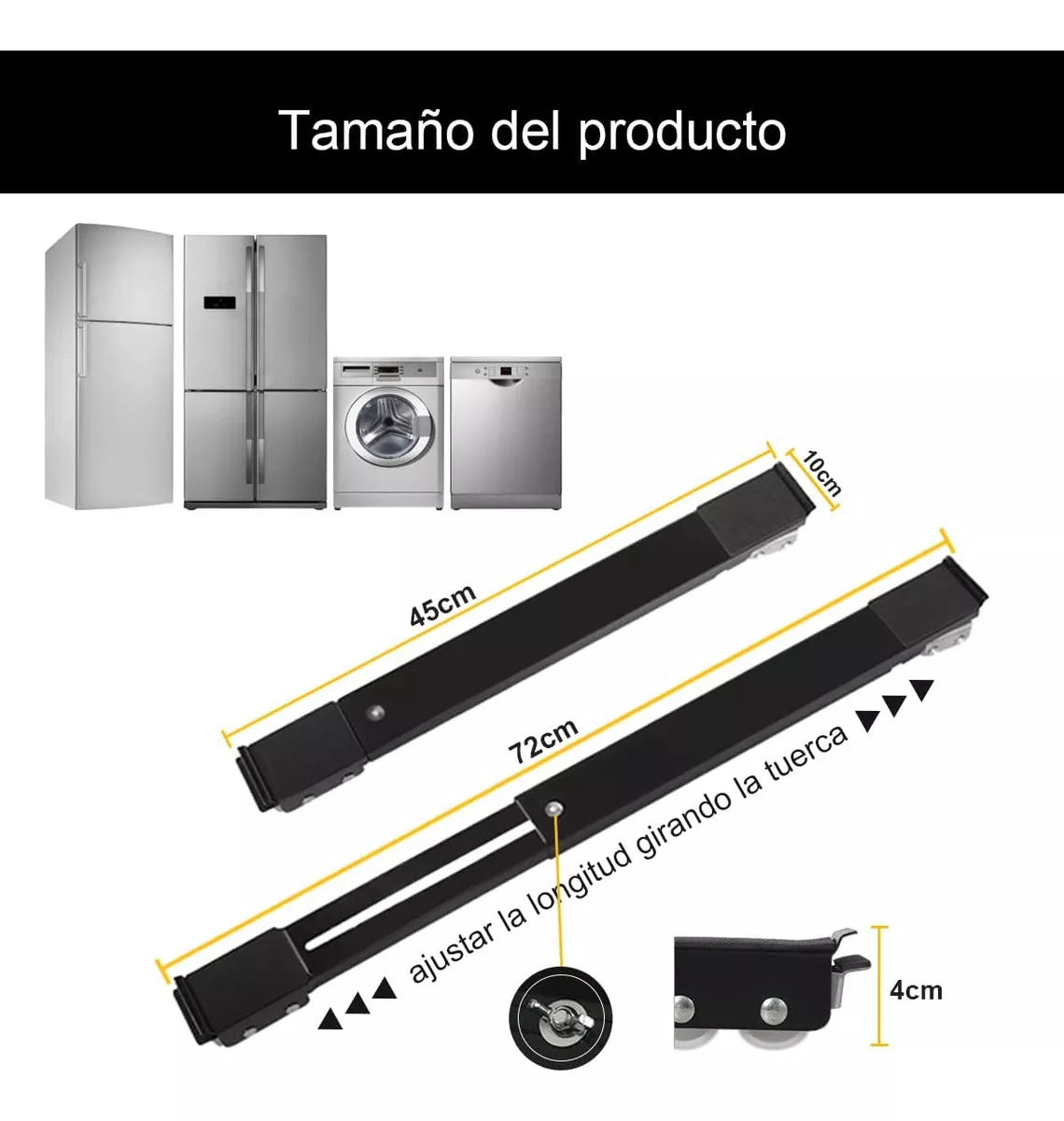 Ajustables Para Heladera Y Lavadora Con Ruedas De Móviles De Alta Resistencia Ruedas Para Muebles