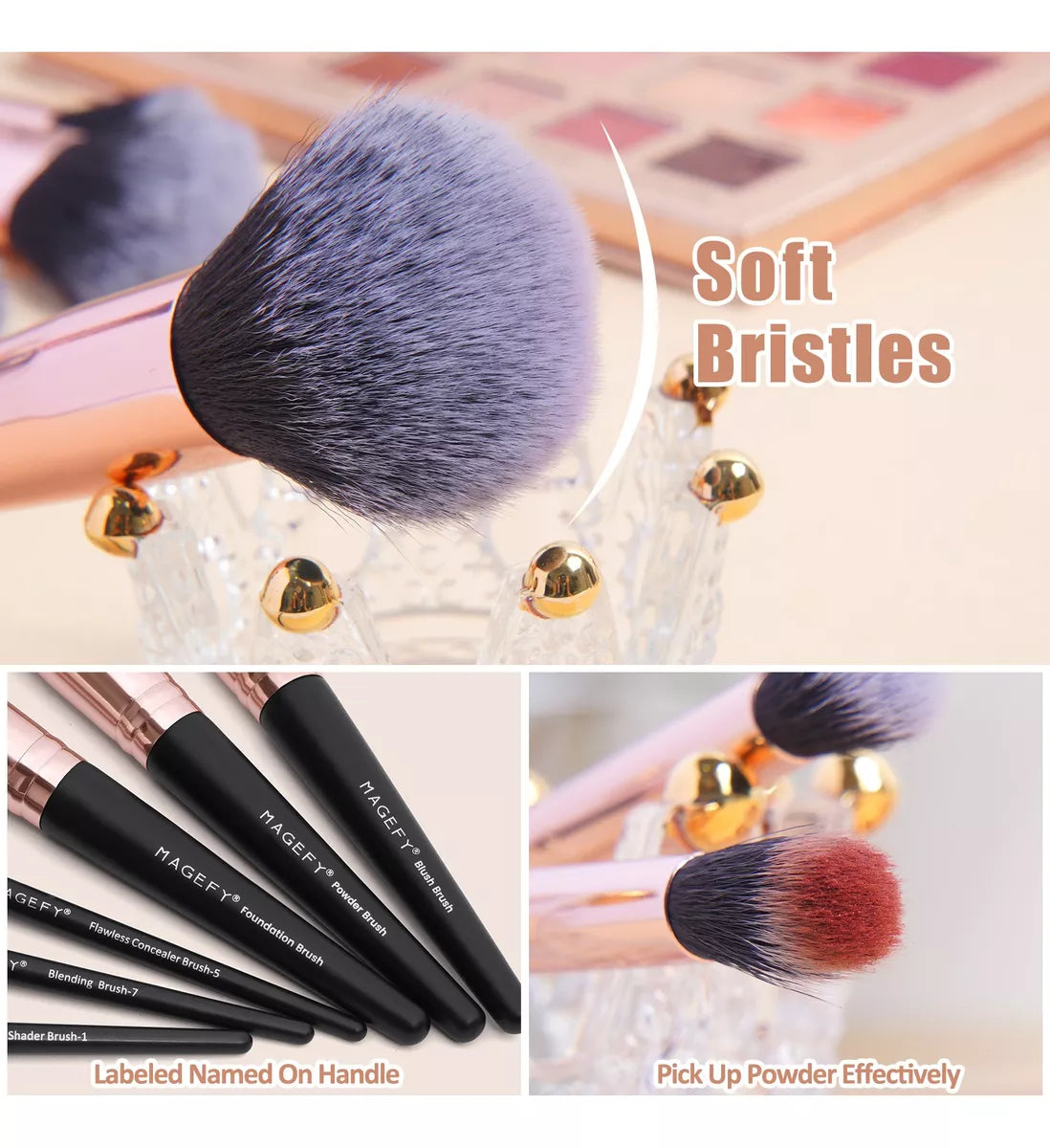 28 Brochas De Maquillaje Profesional y Estuche