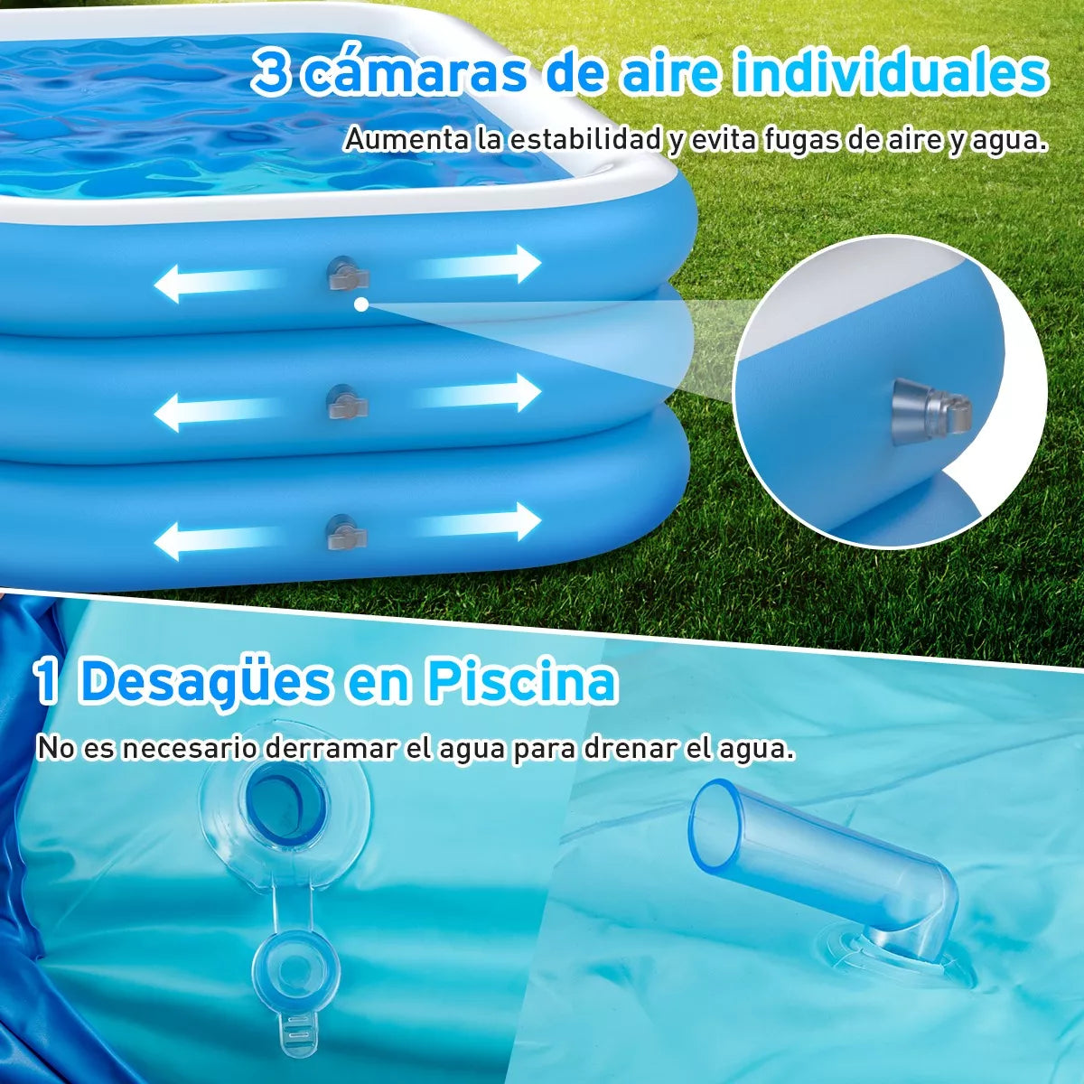 Alberca Inflable Grande 3 Metros – Ideal para Niños y Adultos