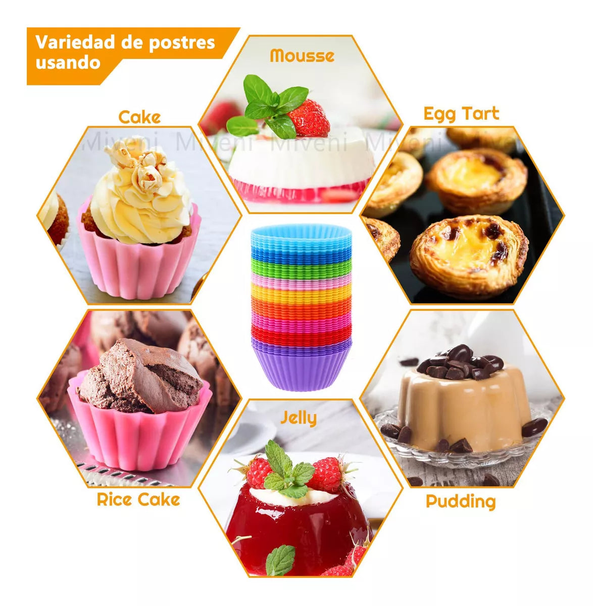 12 piezas Moldes De Silicona De Pastelería