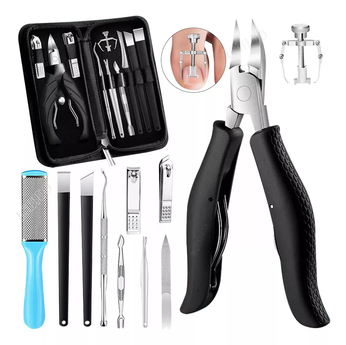 13 Piezas Pedicure Set De Manicure Profesional Cortar Uñas Encarnadas