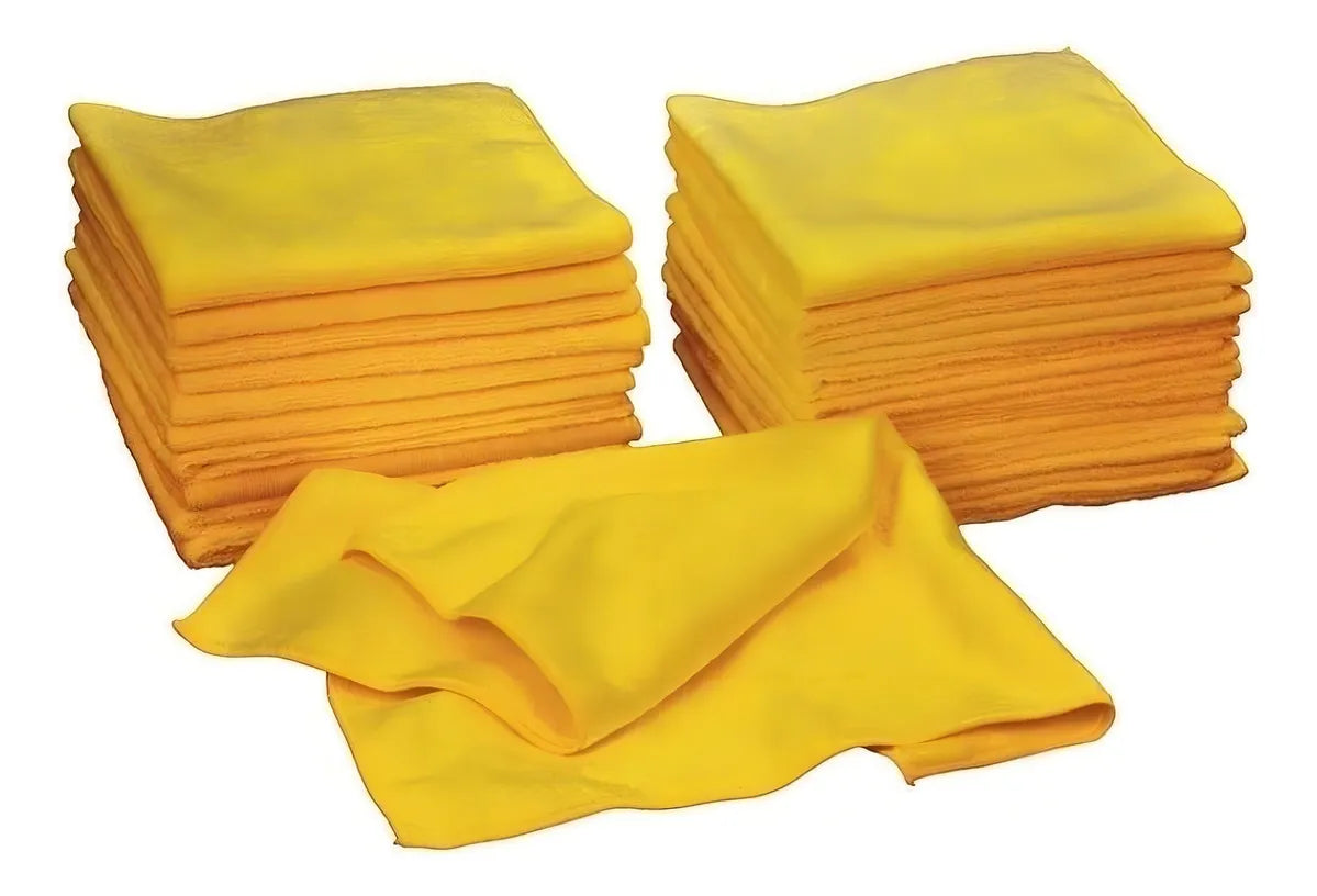 36 Piezas De Toallas, Paños De Microfibra Absorbentes 40.6cm Color Amarillo