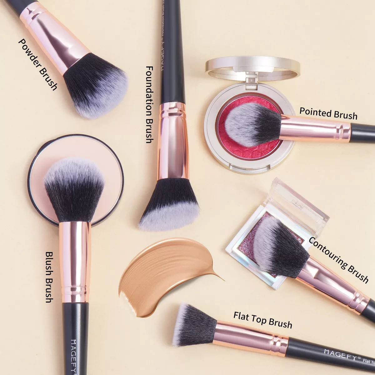28 Brochas De Maquillaje Profesional y Estuche