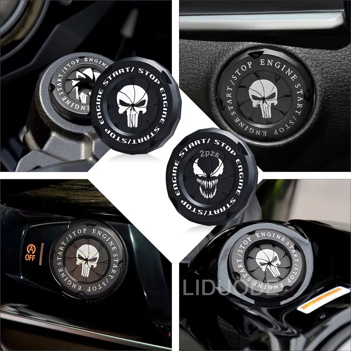 2pz Accesorio Decorativo Stop Negro
