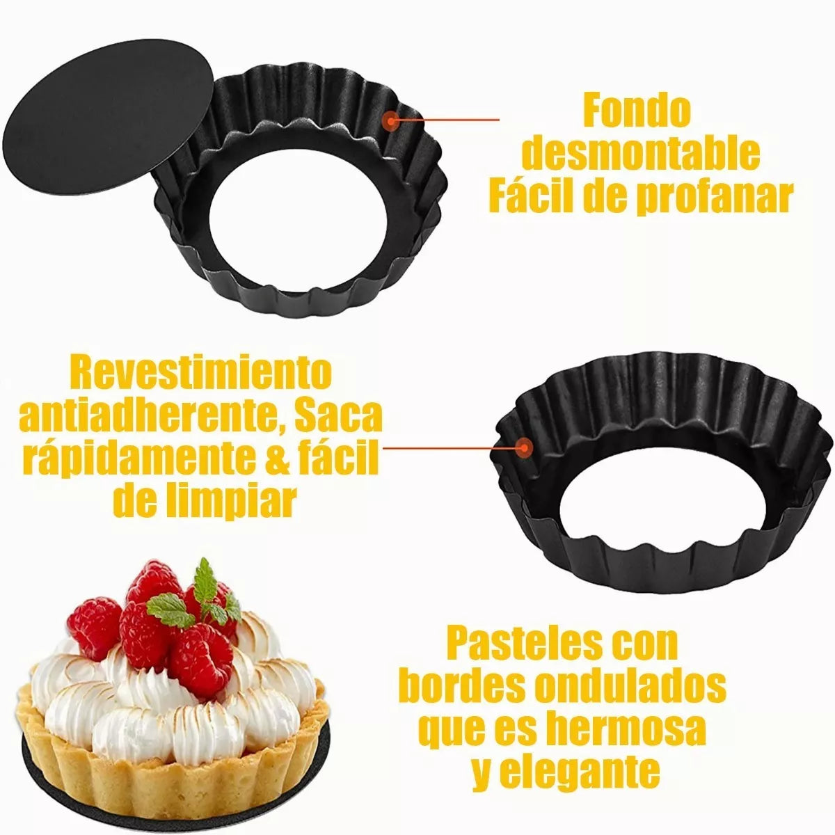 6 Molde Mini Pay Tarta Tartaleta