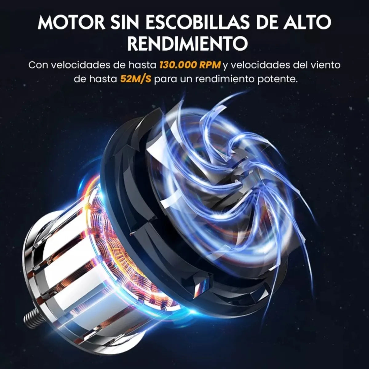 Ventilador Turbo Mini Jet De 130000 Rpm 52 M/s , Sopladora