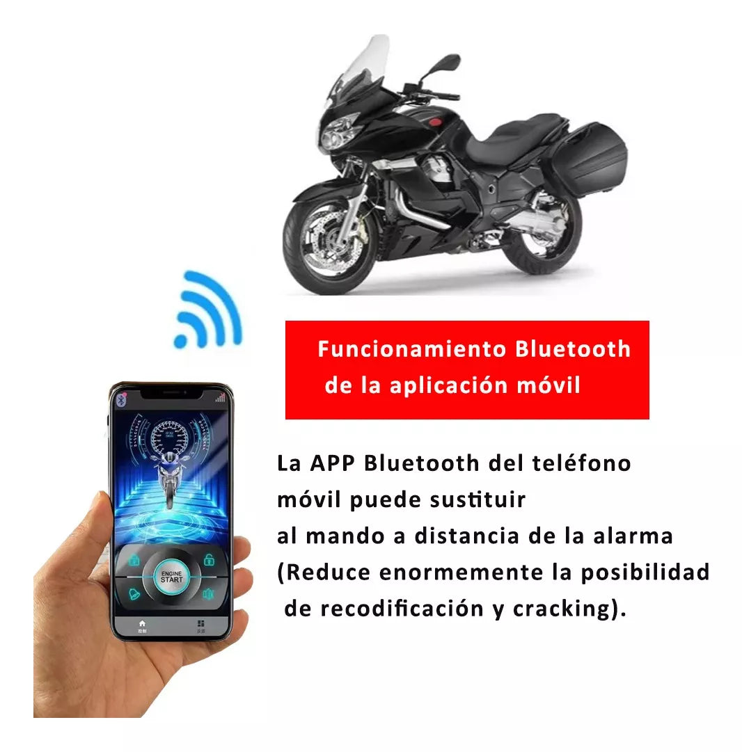 Alarma Antirrobo para Moto con Encendido a Distancia y Control Remoto