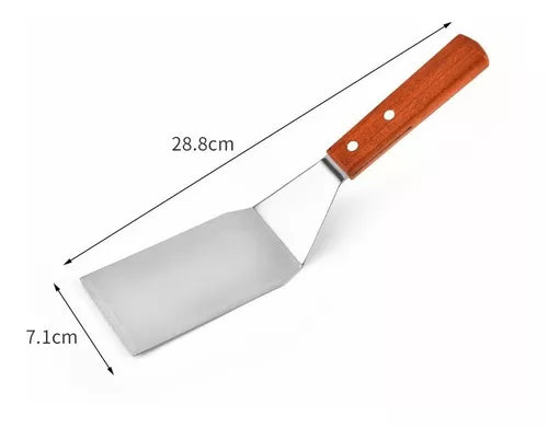 5pcs Espatula Volteadora Cocina Plancha Acero Inoxidable
