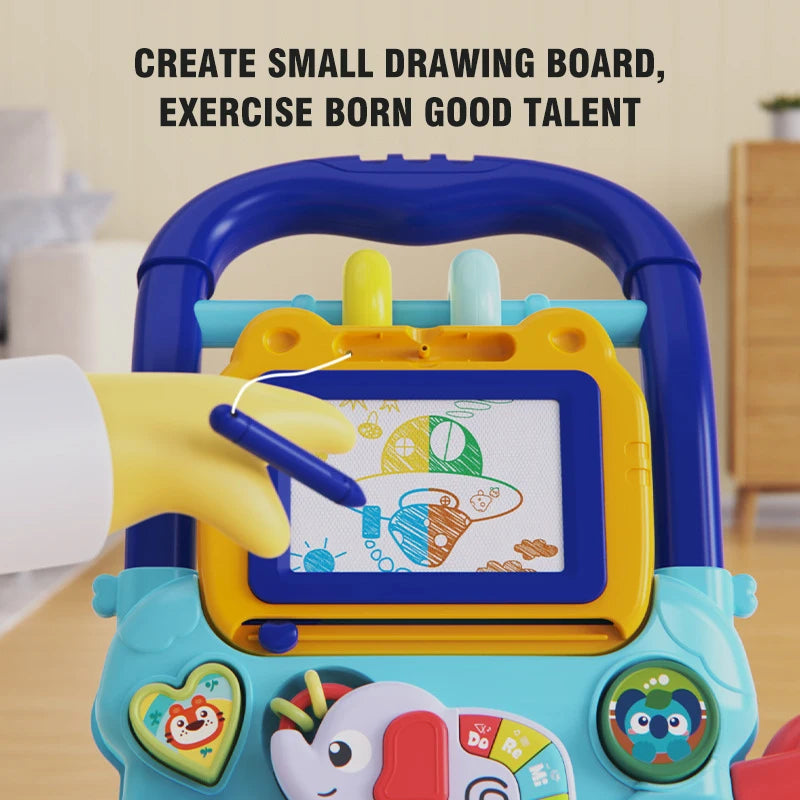 Andadera Musical 3 en 1 Kiddos – Caminadora, Tablero Didáctico y Mesa de Dibujo