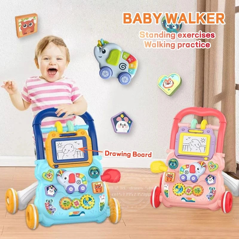 Andadera Musical 3 en 1 Kiddos – Caminadora, Tablero Didáctico y Mesa de Dibujo