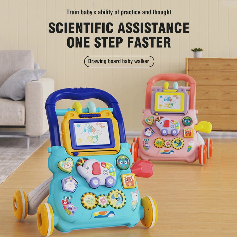 Andadera Musical 3 en 1 Kiddos – Caminadora, Tablero Didáctico y Mesa de Dibujo