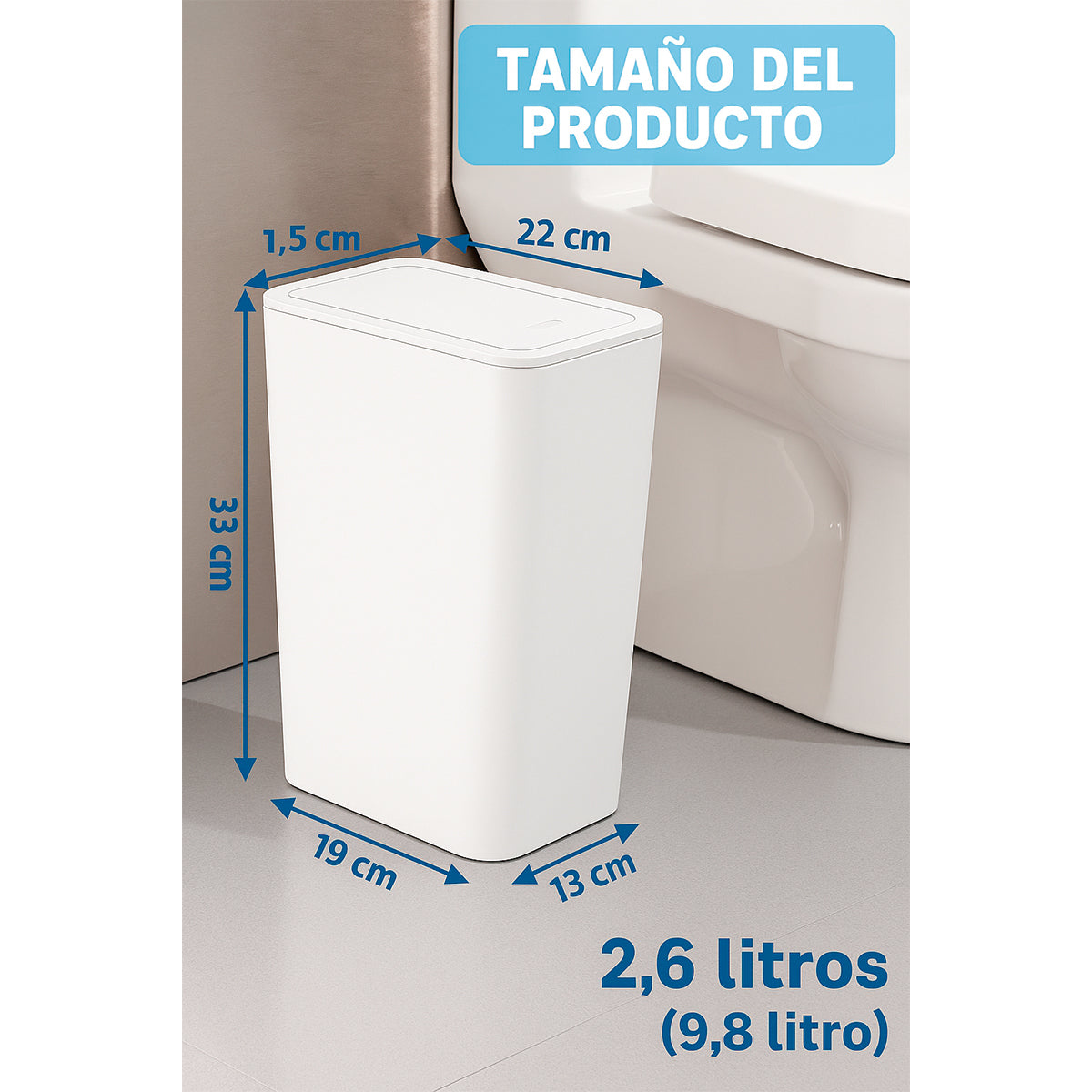 3 Botes EcoTidy 10L Blanco