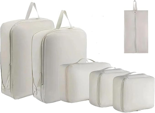 6 pzas Organizadores Maleta – Cubos Impermeables para Ropa, Zapatos & Cosméticos