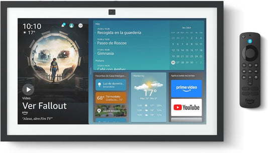 Amazon Echo Show 21 (último modelo). Hub para cocina Full HD de 21″ para organizar el hogar, con Fire TV integrado y control remoto por voz Alexa