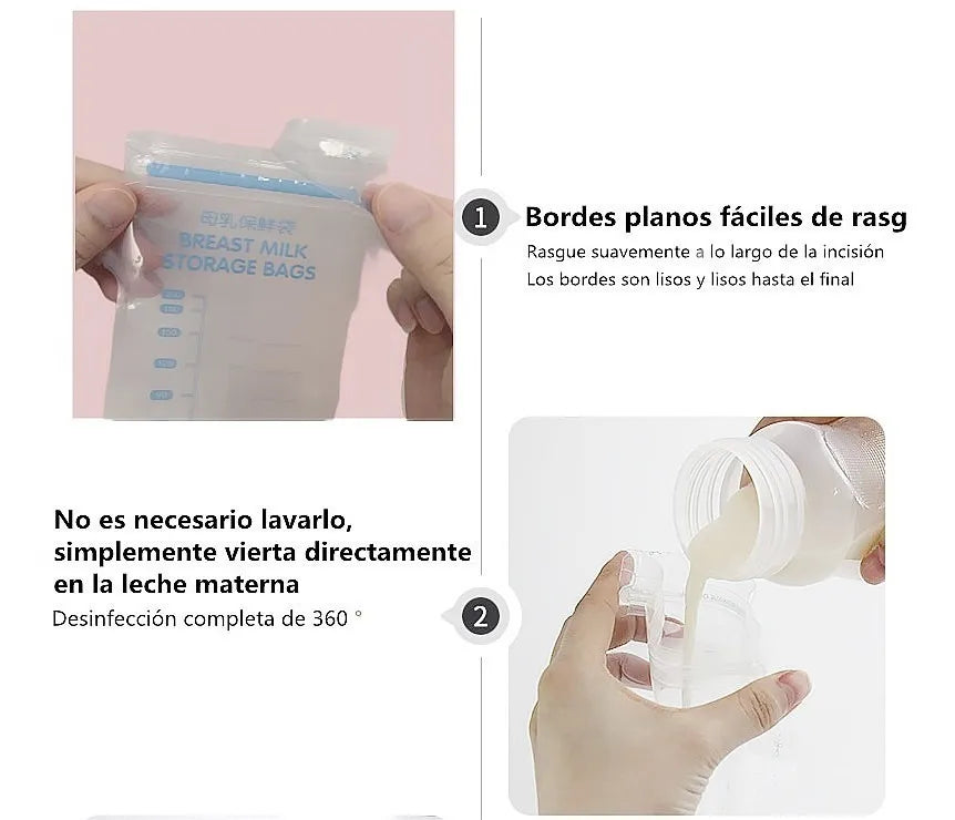 100 Bolsas para Leche Materna 250ml – Almacenamiento Seguro y Práctico para la Lactancia