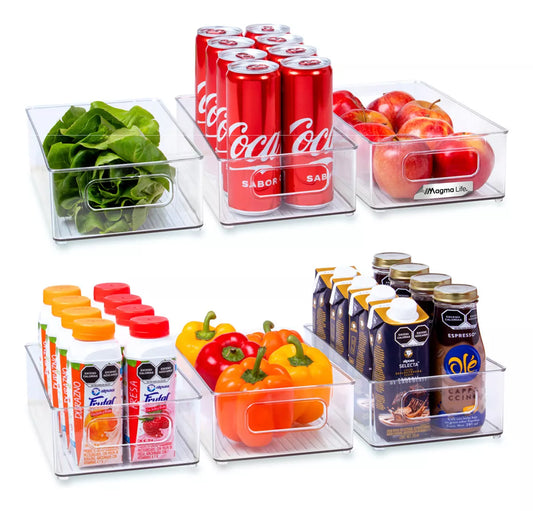 6 Organizadores Transparente de Cocina para Refrigerador