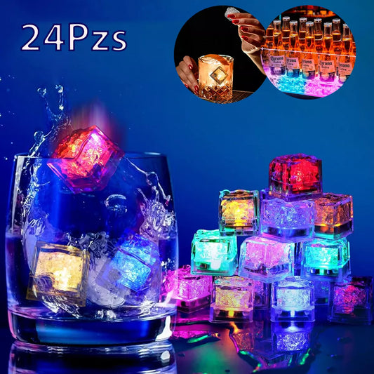 24 Hielo Luz Led Sumergible Bebidas Fiesta Evento Batucada Producto Colores Hielo Led Luminosos Multicolor Fiesta Club Barbebid. Decoracion fiesta, Decoracion boda, cubo hielo led