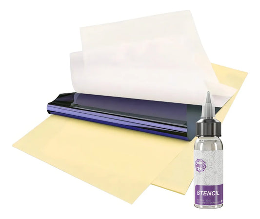 10pz Papel Hectográfico Transfer Tatuar + Stencil Gel Set