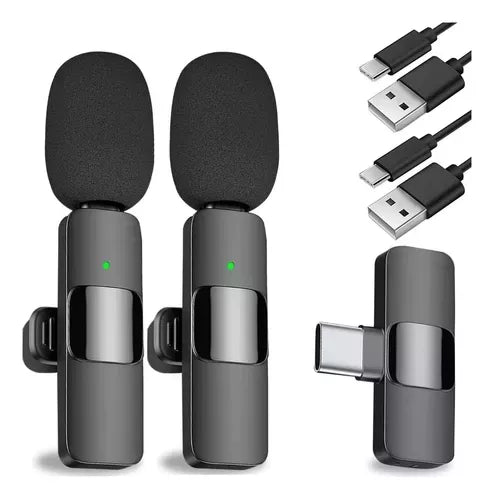 2pcs Micrófono Inalámbrico Para iPhone iPad Android