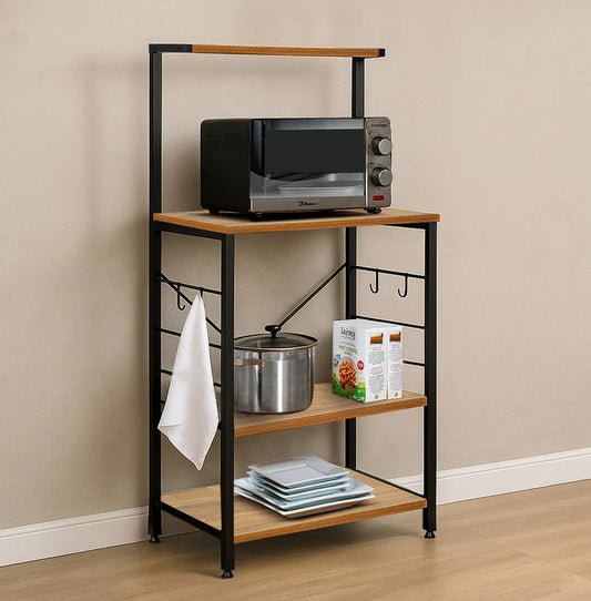 Alacena Organizador de Cocina Marrón – Estante Multifuncional para Microondas, Horno y Más